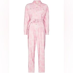 LoveShackFancy Morellia Tie-dye Corduroy Jumpsuit In Pink Size Small